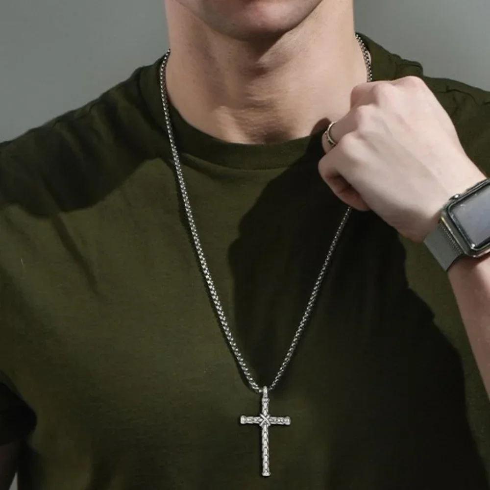 ❤️New Christian Cross Steel Pendant Necklace for women/men, N90201P145 - Picture 6 of 9